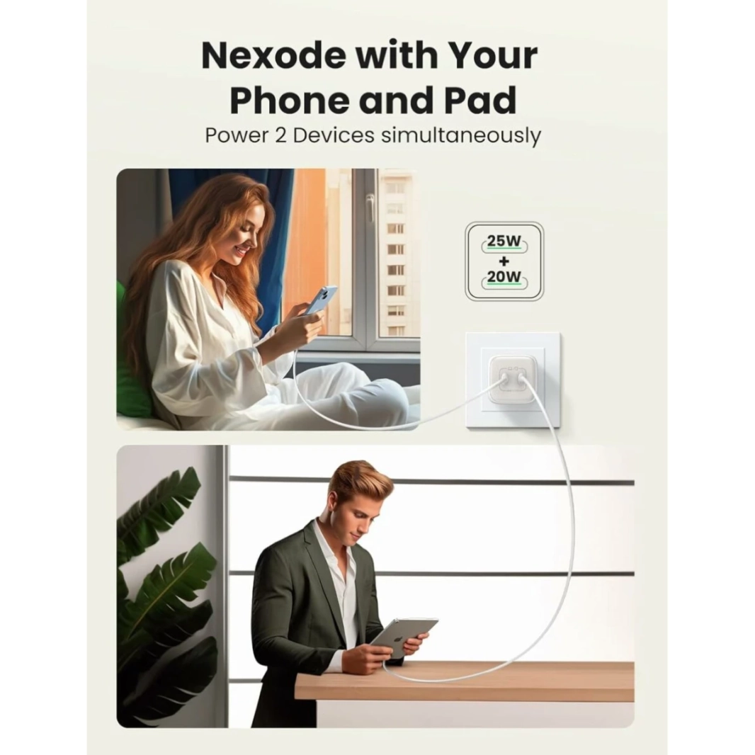 شاحن حائط Ugreen Nexode 45W USB C GaN - 2 منفذ