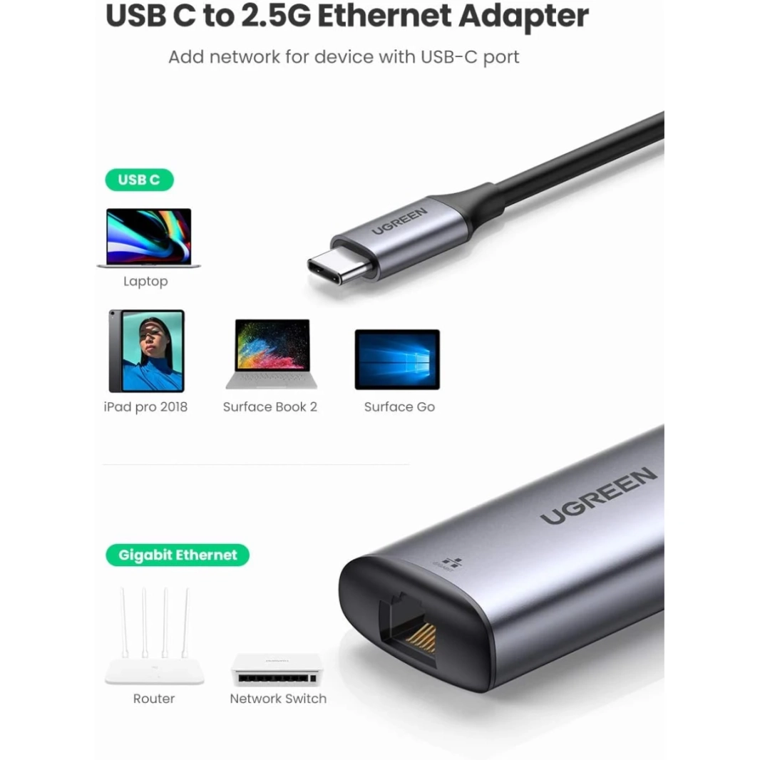 محول شبكة جيجابت USB C من UGREEN 2.5G