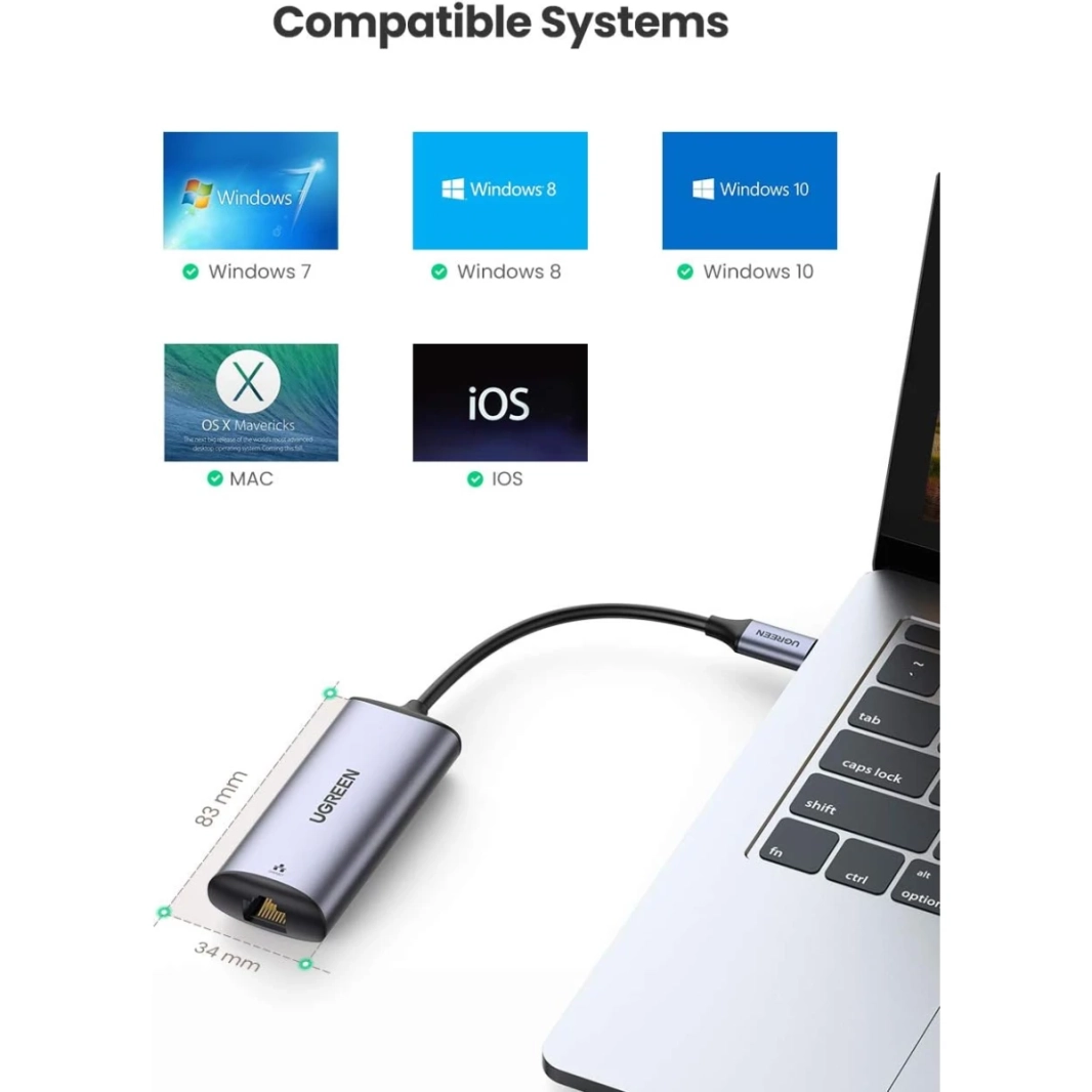 محول شبكة جيجابت USB C من UGREEN 2.5G