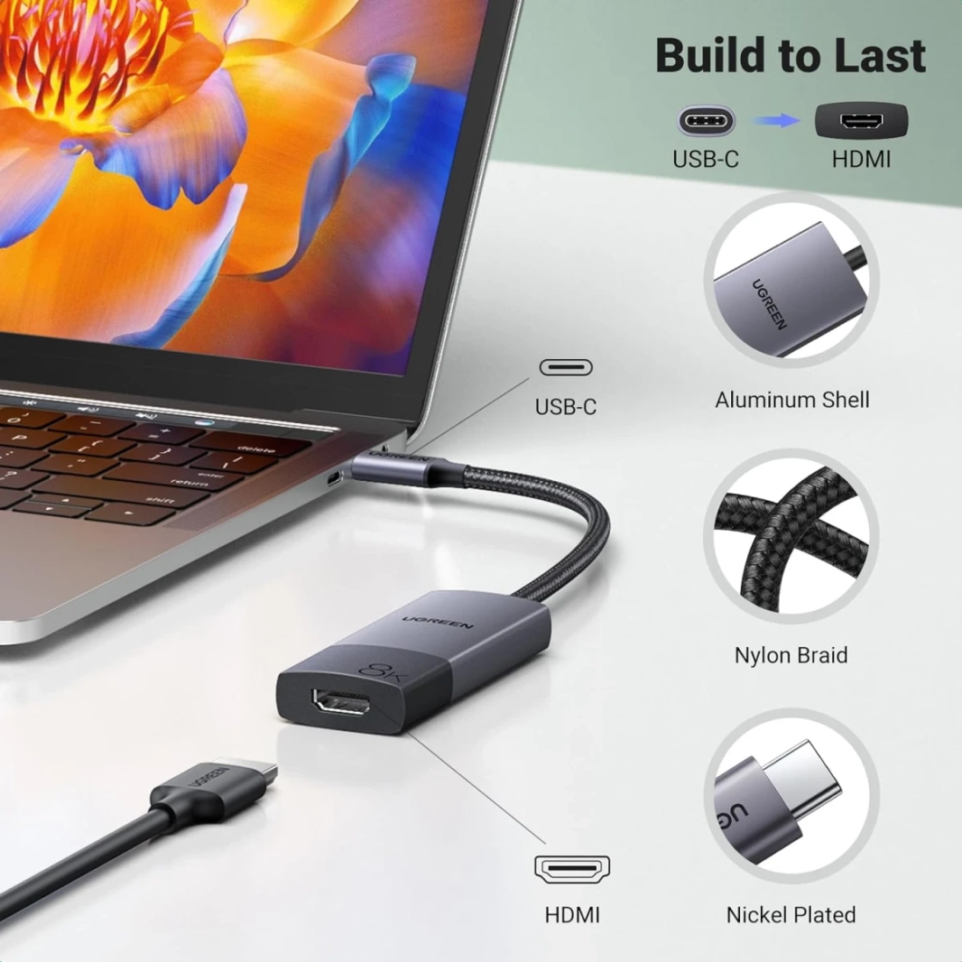 محول USB C إلى HDMI 2.1 من UGREEN بدقة 8K@60Hz و4K@240Hz