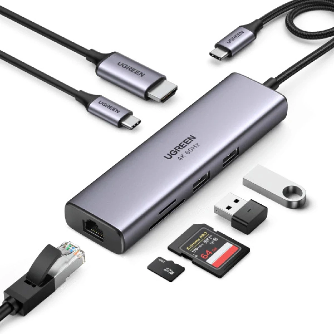 موزع USB C HDMI 4K 7 في 1 من Ugreen