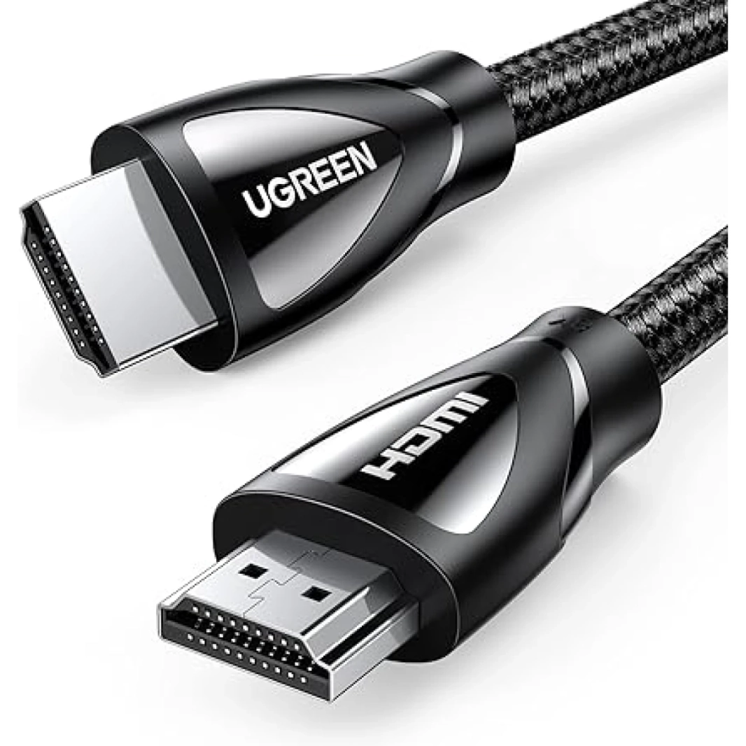 كابل HDMI 2.1 UGREEN 8K 2.1 بطول 10 أقدام، سلك HDMI مضفر عالي السرعة 48 جيجابت في الثانية 8K@60Hz 4K@240Hz، eARC HDR10 HDCP 2.2&2.3، كابل HDMI متوافق مع PS5/Xbox Series X/Roku TV/HDTV/Blu-ray