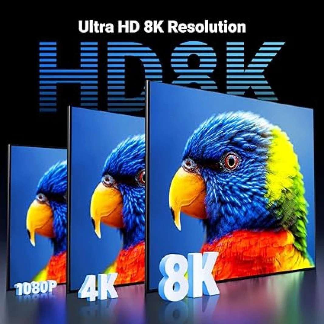 كابل HDMI 2.1 UGREEN 8K 2.1 بطول 10 أقدام، سلك HDMI مضفر عالي السرعة 48 جيجابت في الثانية 8K@60Hz 4K@240Hz، eARC HDR10 HDCP 2.2&2.3، كابل HDMI متوافق مع PS5/Xbox Series X/Roku TV/HDTV/Blu-ray