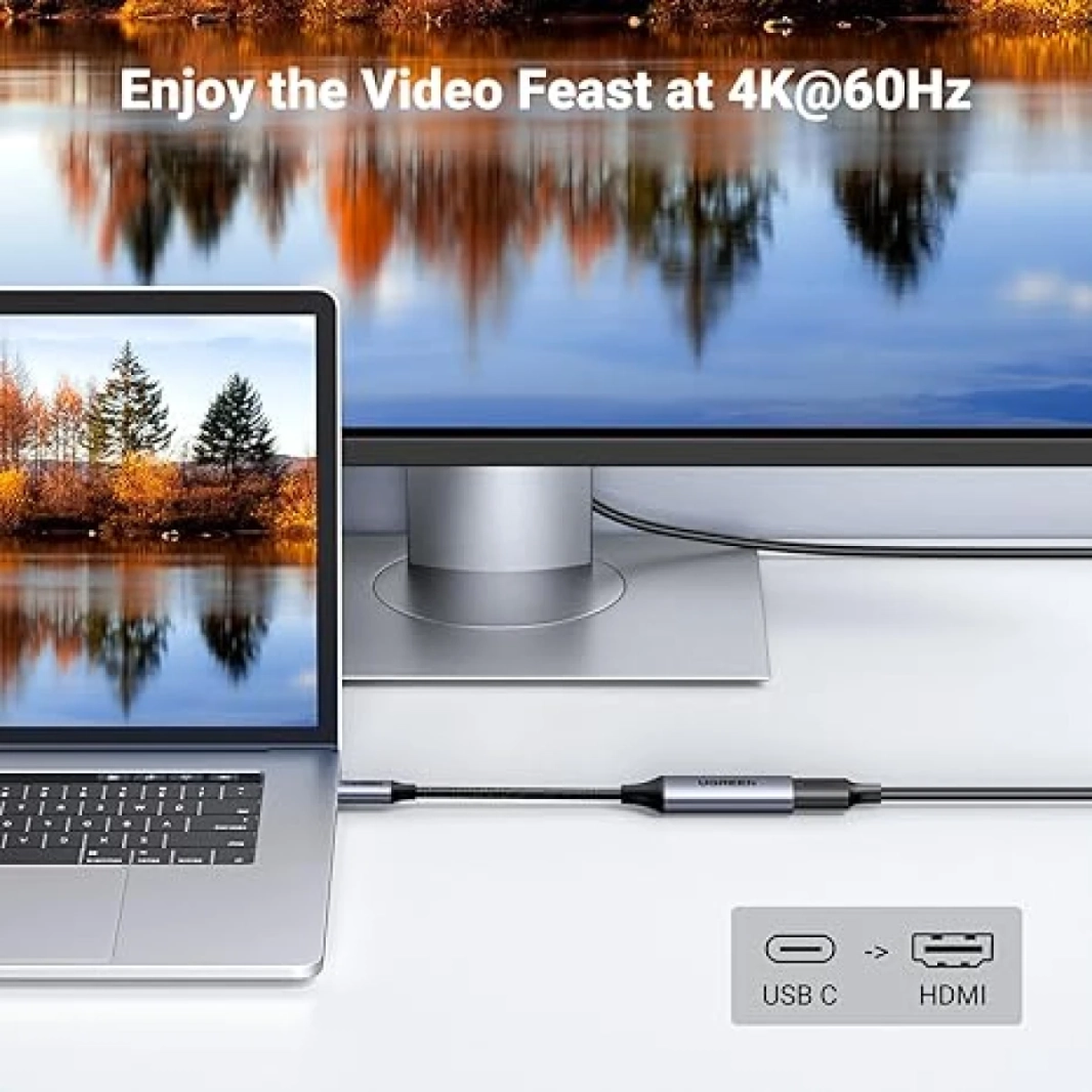 كابل محول USB-C إلى HDMI من UGREEN بدقة 4K@60Hz من الألومنيوم