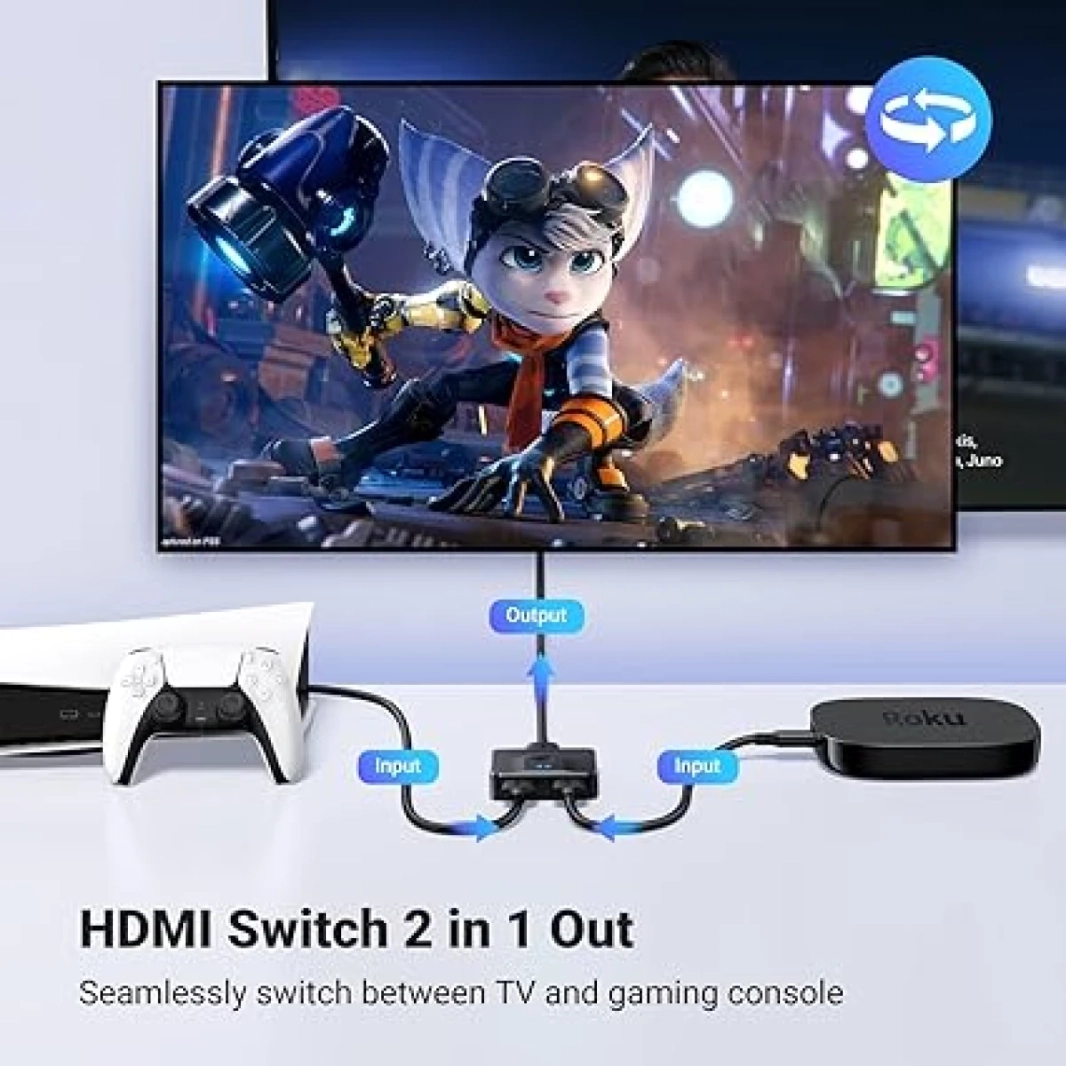 محول HDMI UGREEN 4K 60Hz HDMI Splitter ثنائي الاتجاه