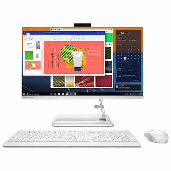 LENOVO IdeaCentre AIO 3 24IAP7 All in One - شاشة IPS مقاس 24 بوصة - معالج Intel Core i5-12450H من الجيل الثاني - أبيض