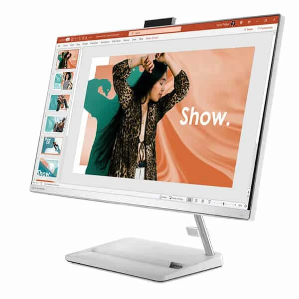 LENOVO IdeaCentre AIO 3 24IAP7 All in One - شاشة IPS مقاس 24 بوصة - معالج Intel Core i5-12450H من الجيل الثاني - أبيض