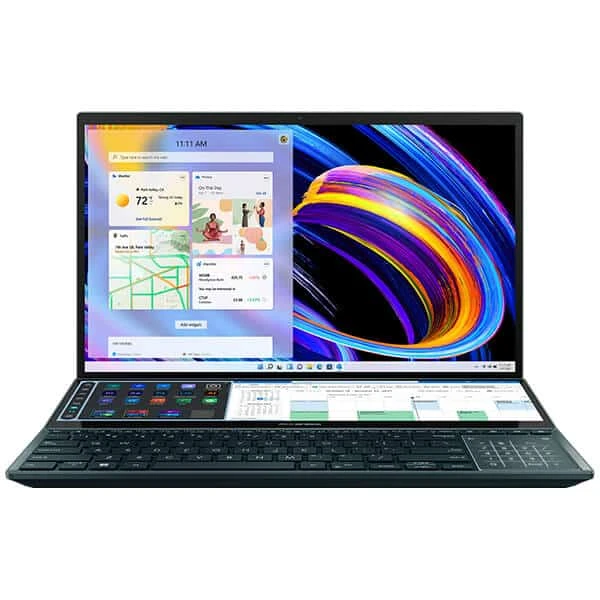 ASUS ZENBOOK PRO DUO 15 OLED UX582ZW - Intel Core i9-12900H - RTX 3070 Ti 8GB - شاشة 15.6 بوصة UHD 4K معتمدة من VESA - لوحة لمس 4K