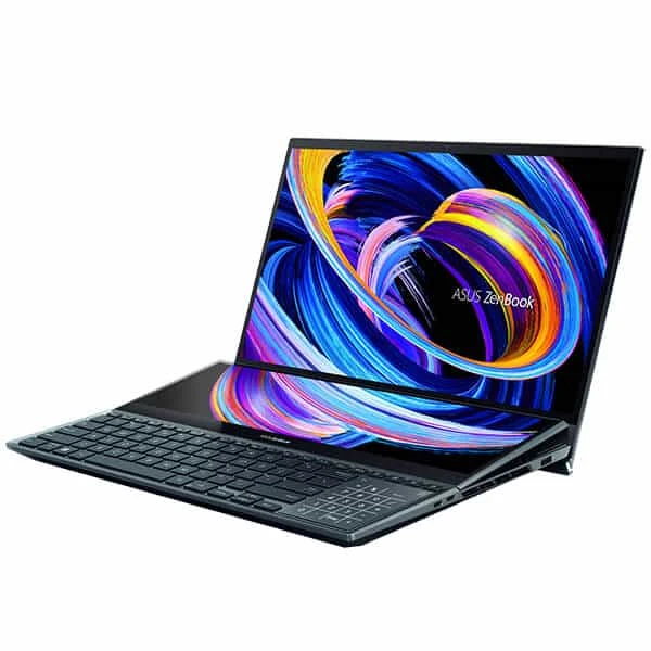 ASUS ZENBOOK PRO DUO 15 OLED UX582ZW - Intel Core i9-12900H - RTX 3070 Ti 8GB - شاشة 15.6 بوصة UHD 4K معتمدة من VESA - لوحة لمس 4K