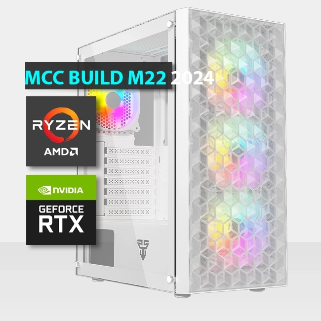 MCC M22-24 - جهاز كمبيوتر للألعاب من MIDAS || معالج AMD Ryzen 5 7600X سداسي النواة - بطاقة رسوميات GIGABYTE RTX 4060 Ti سعة 8 جيجابايت