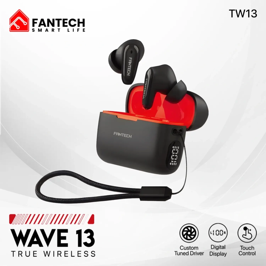 سماعات أذن FANTECH WAVE 13 TW13 اللاسلكية الحقيقية - سوداء