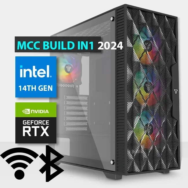 MCC IN1-24 - جهاز كمبيوتر للألعاب من MIDAS || Intel Core i7-14700KF 20-Core - بطاقة رسوميات GIGABYTE RTX 4070 SUPER GAMING OC 12GB