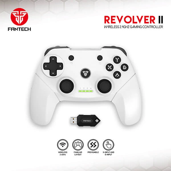 وحدة تحكم الألعاب اللاسلكية Fantech WGP12 REVOLVER - بيضاء