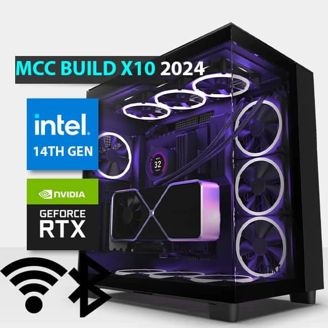 MCC X10-24 - جهاز كمبيوتر للألعاب من Midas || Intel Core I9-14900KF 24-Core - بطاقة رسوميات GIGABYTE AORUS RTX 4090 XTERME سعة 24 جيجابايت - ذاكرة وصول عشوائي DDR5 RGB سعة 32 جيجابايت