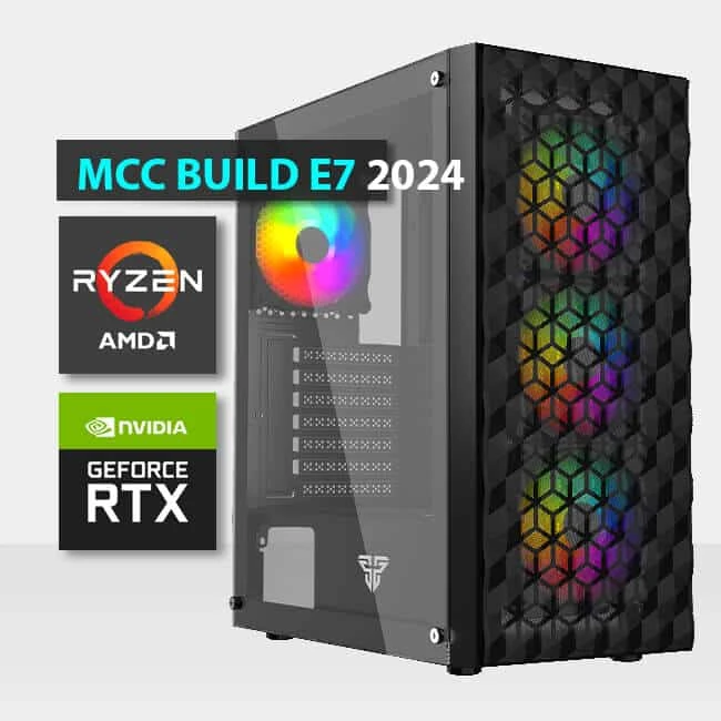 MCC E7-24 - جهاز كمبيوتر شخصي للألعاب من MIDAS || معالج AMD Ryzen 5 5600G سداسي النواة - بطاقة رسوميات RTX 3050 - ذاكرة وصول عشوائي DDR4 بسعة 16 جيجابايت RGB