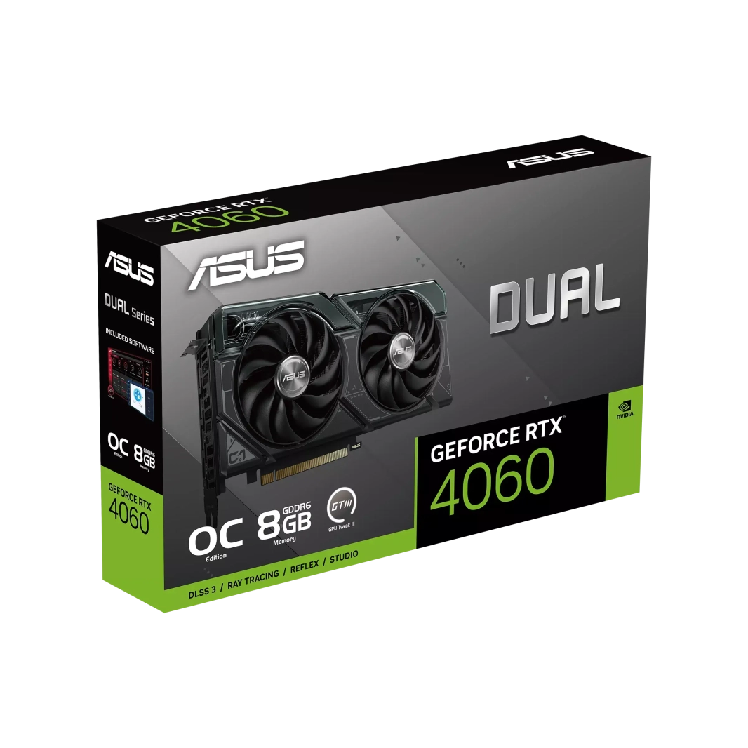 بطاقة رسوميات ASUS DUAL GEFORCE RTX 4060 OC EDITION 8GB GDDR6 GPU TWEAK III