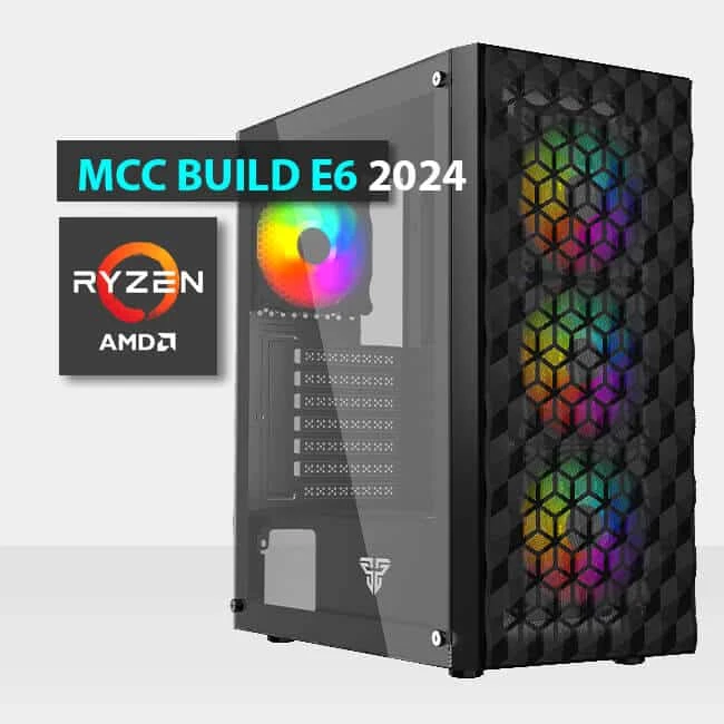 MCC E6-24 - جهاز كمبيوتر شخصي للألعاب من MIDAS || معالج AMD Ryzen 5 5600G سداسي النواة - ذاكرة وصول عشوائي DDR4 سعة 8 جيجابايت