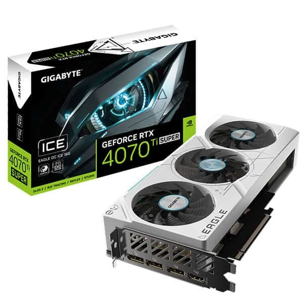 بطاقة رسوميات GIGABYTE GEFORCE RTX 4070 Ti SUPER EAGLE OC ICE 16GB GDDR6X