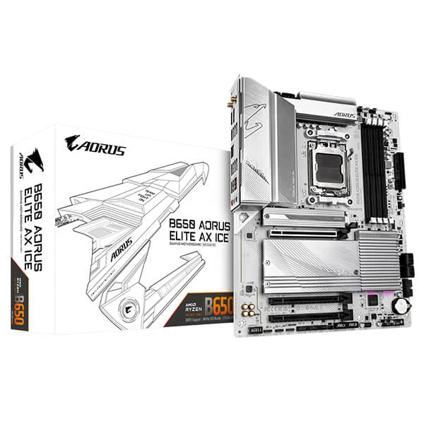 لوحة أم GIGABYTE B650 AORUS ELITE AX ICE DDR5 WIFI & BLUETOOTH - لـ AMD