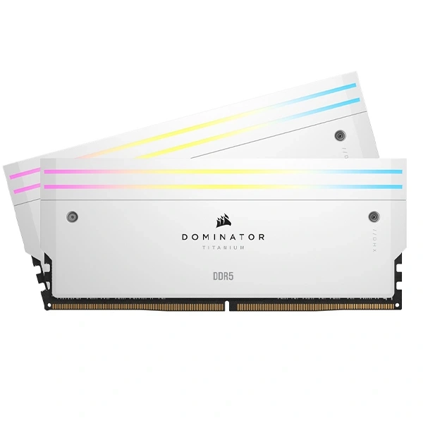 CORSAIR DOMINATOR TITANIUM 32GB (2x16GB) RGB DDR5 RAM 7200MT/s CL34 Memory Kit — White