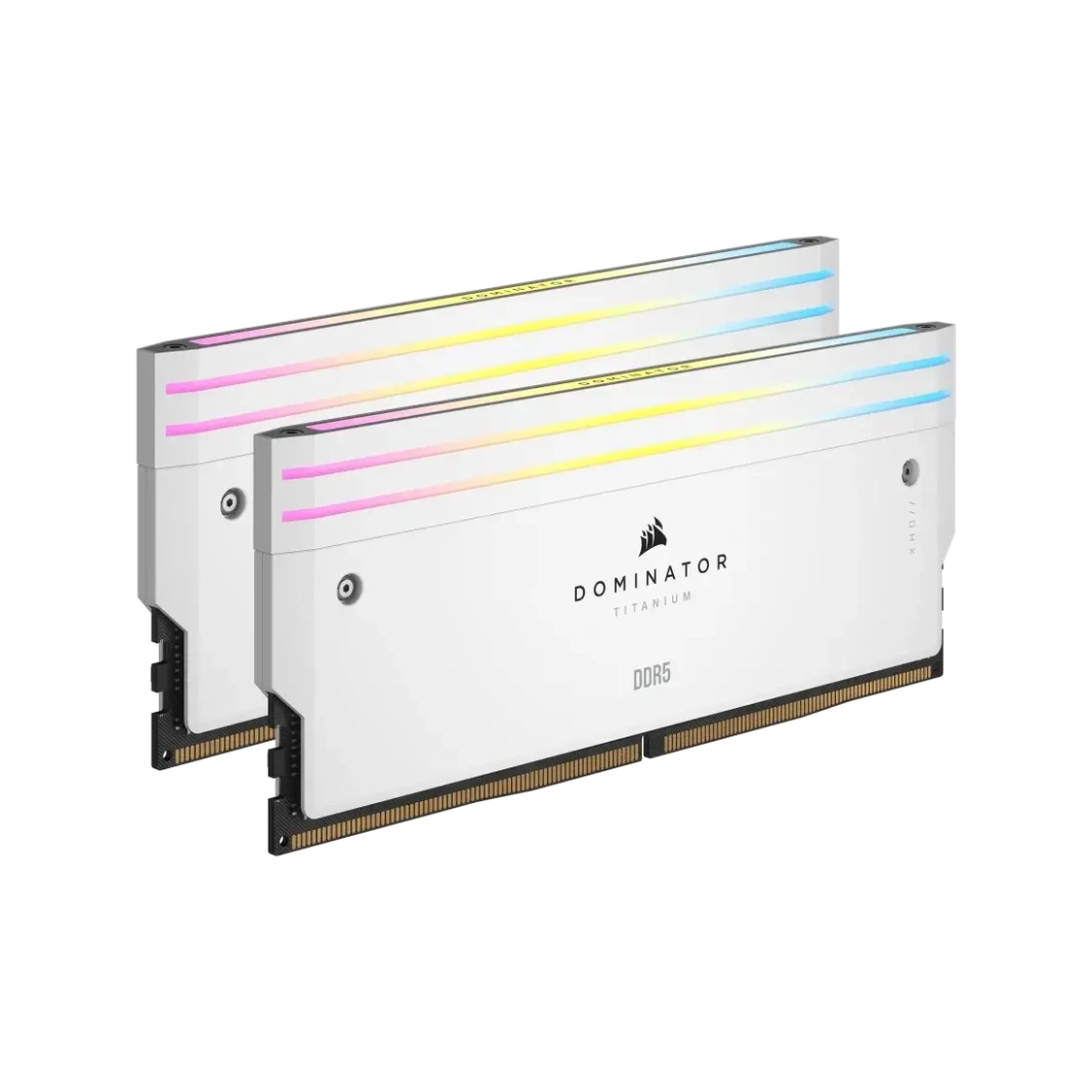 CORSAIR DOMINATOR TITANIUM 32GB (2x16GB) RGB DDR5 RAM 7200MT/s CL34 Memory Kit — White