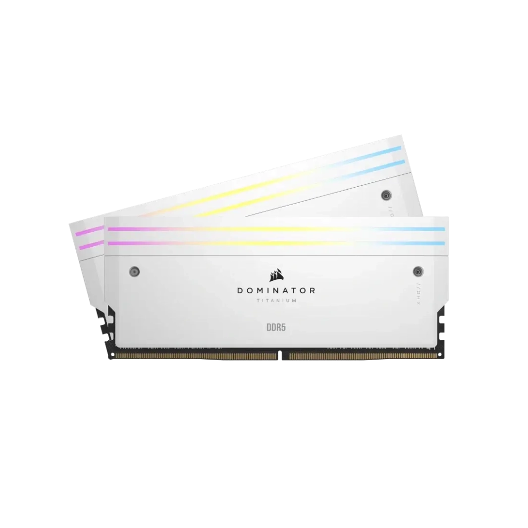 CORSAIR DOMINATOR TITANIUM 32GB (2x16GB) RGB DDR5 RAM 7200MT/s CL34 Memory Kit — White