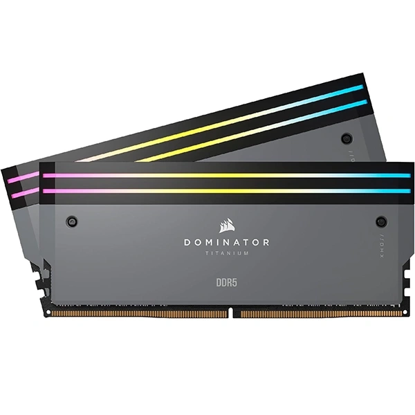 CORSAIR DOMINATOR TITANIUM 64GB (2x32GB) RGB DDR5 PC RAM 6000MT/s CL30 Memory Kit — Grey