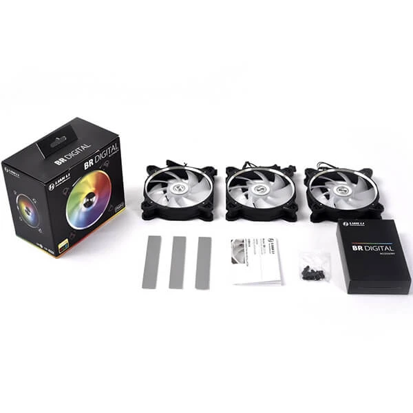 LIAN LI BORA DIGITAL SERIES RGB - ARGB LED - ALIMINUIM (3 FANS PACK) - Black Frame