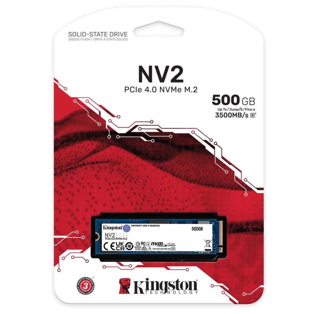 Kingston NV2 500GB M.2 2280 NVMe PCIe 4.0 Internal SSD Up to 3500MB/s