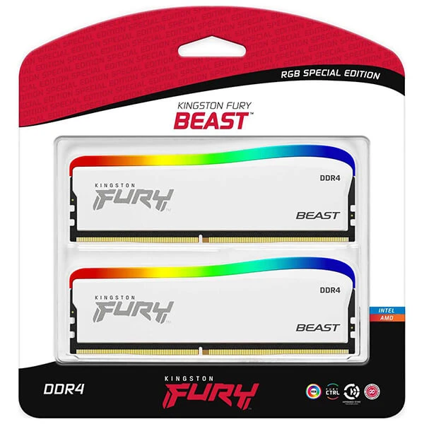 KINGSTON FURY BEAST 16GB (2x8GB) 3600MHz DDR4 RGB RAM - Special Edition Kit Of 2