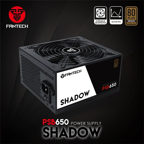 FANTECH PSB650 SHADOW 650W 80 PLUS BRONZE POWER SUPPLY (Exclusive)