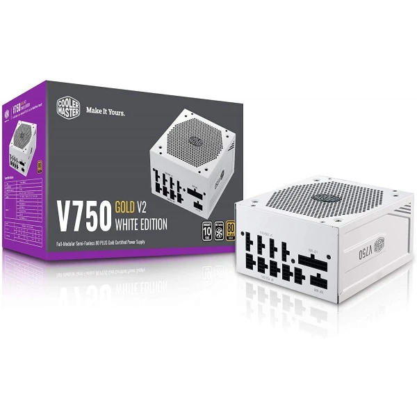 Cooler Master V750 Gold V2 Full Modular Power Supply, 750W, 80+ Gold White Edition