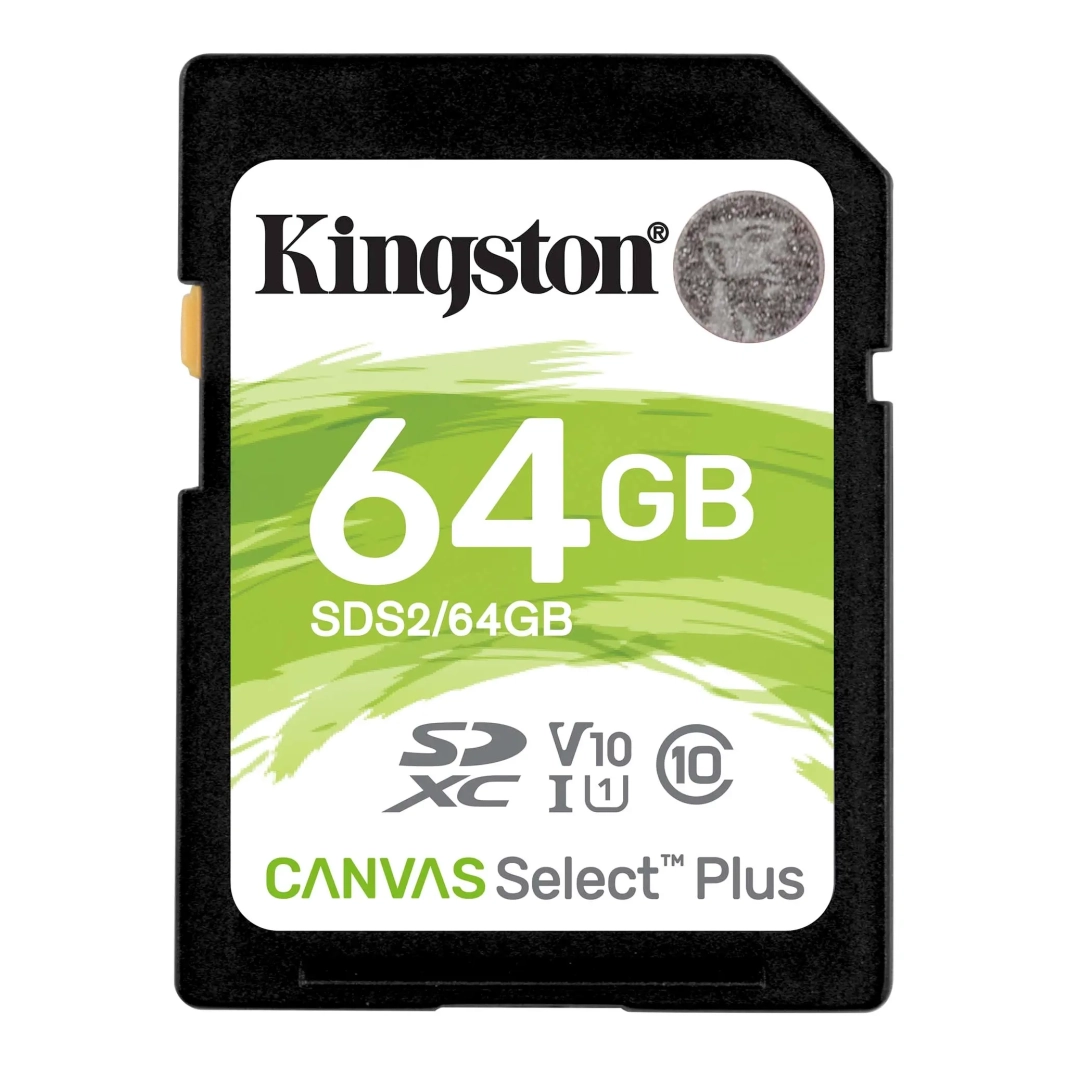 KINGSTON CANVAS SELECT PLUS 64GB SD MEMORY CARD - 100MB/S