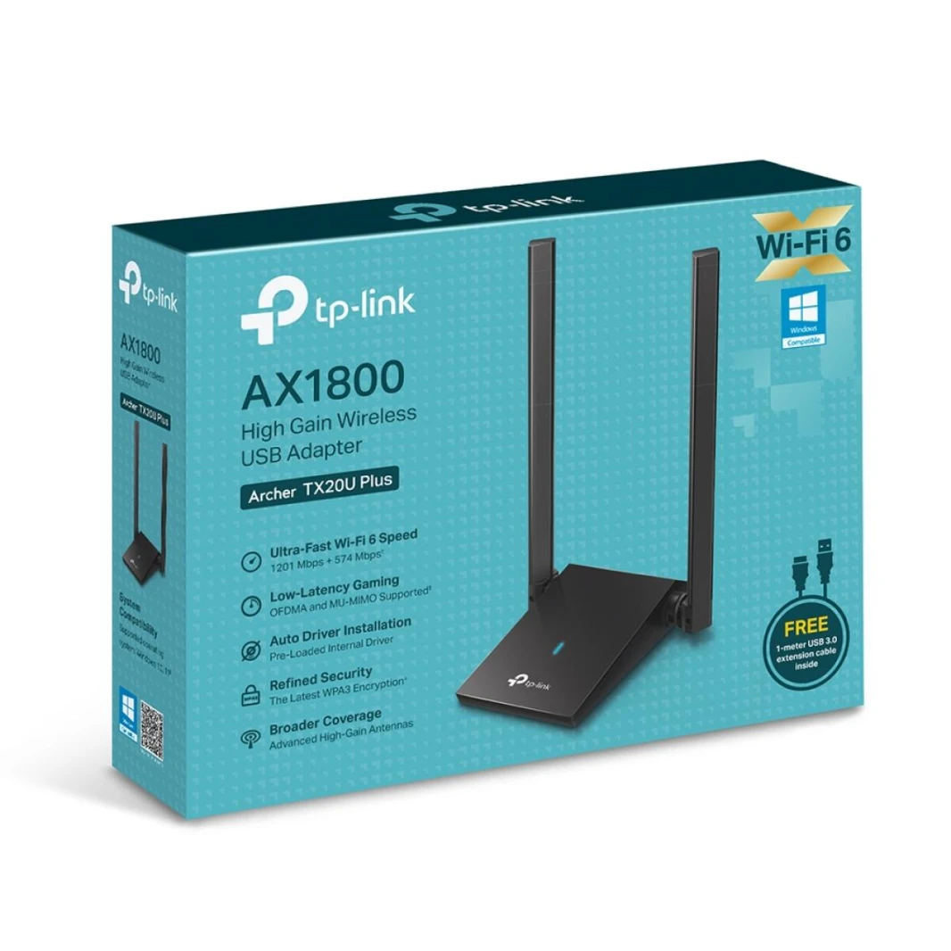 TP-Link Archer TX20U Plus AX1800 Dual Antennas High Gain Wireless WiFi 6 USB Adapter