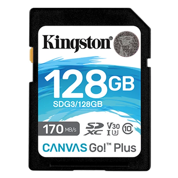 KINGSTON CANVAS GO PLUS SD MEMORY CARD 128GB 170MB/S