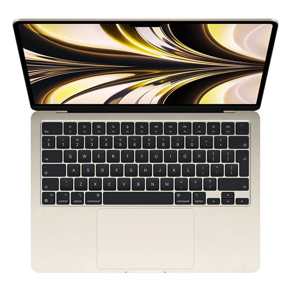 Apple MacBook Air 13-inch (2022) - M2 Chip 8-Core CPU & 10-Core GPU - 512 GB SSD - 8 GB Ram - Liquid Retina LED Backlit Display - Starlight (Arabic Keyboard)