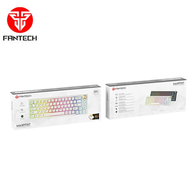 لوحة مفاتيح ميكانيكية لاسلكية FANTECH MAXFIT67 MK858، بلوتوث، RGB