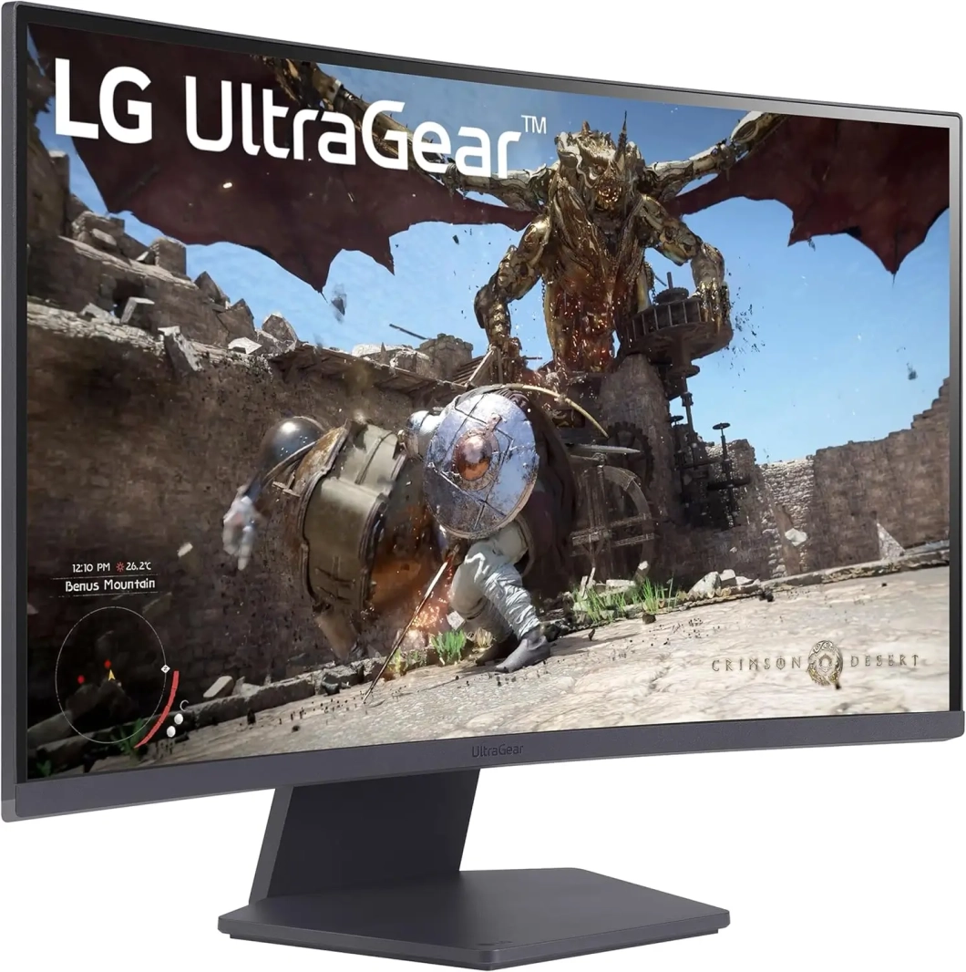 شاشة الألعاب المنحنية LG 27GS60QC-B UltraGear QHD 2K 180Hz 1ms AMD FreeSync HDR10 1000R مقاس 27 بوصة