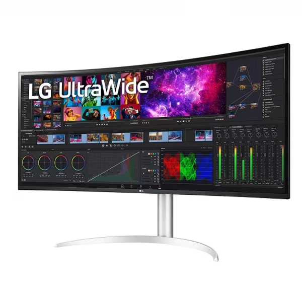 شاشة LG LG40WP95C-W منحنية فائقة الاتساع مقاس 40 بوصة بدقة 5K2K NANO IPS مع اتصال Thunderbolt 4