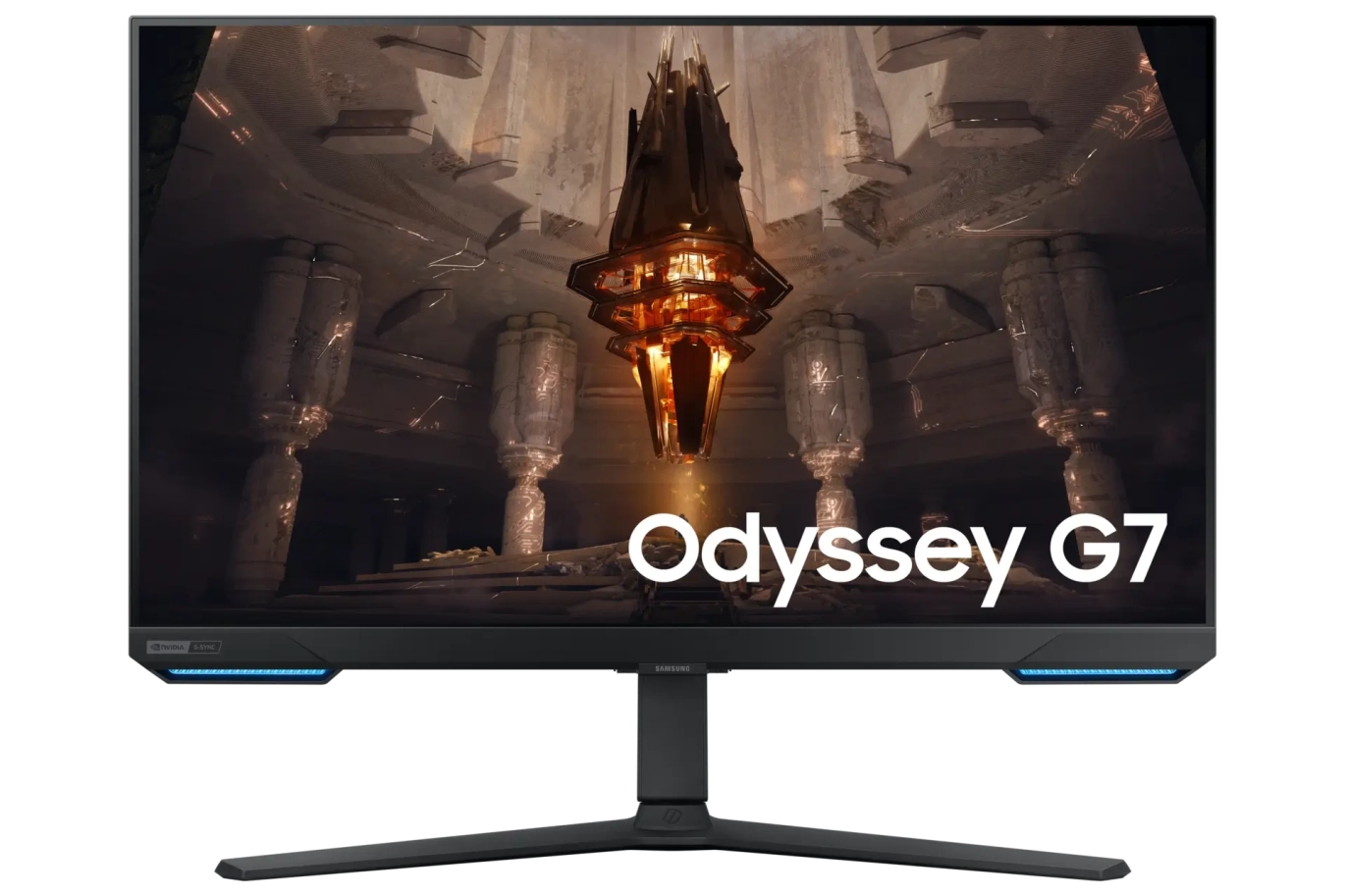 شاشة ألعاب مسطحة من سامسونج Smart Odyssey G7 BG702 Smart Tizen مقاس 32 بوصة IPS 4K UHD 144Hz 1ms(GTG) RGB