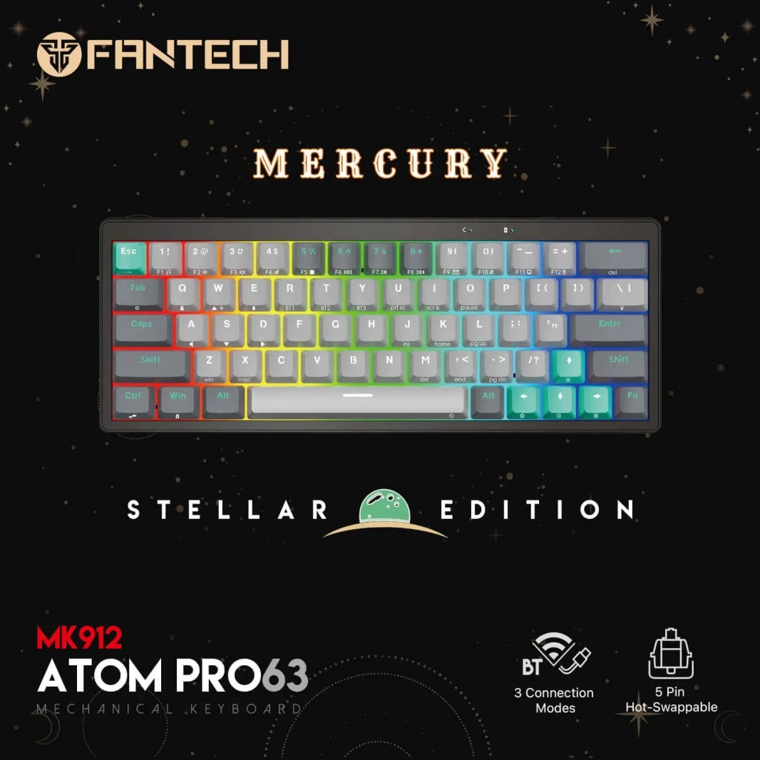 FANTECH ATOM PRO63 MK912 MECHANICAL GAMING KEYBOARD - STELLAR EDITION MERCURY