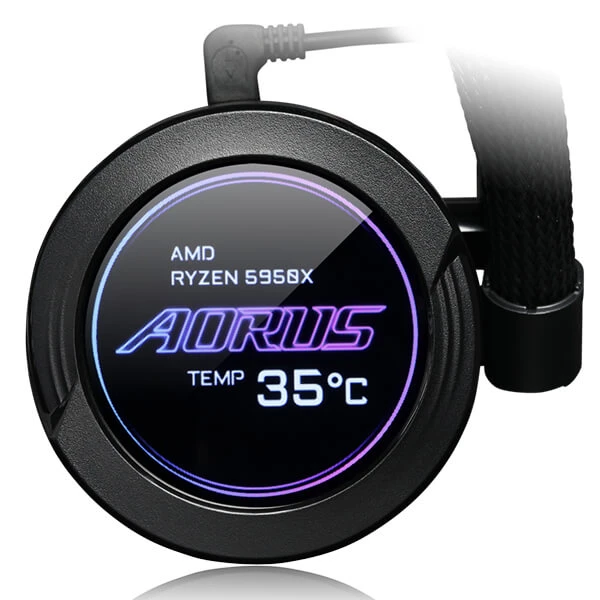 GIGABYTE AORUS WATERFORCE X 240 with LCD display AIO liquid Cooler