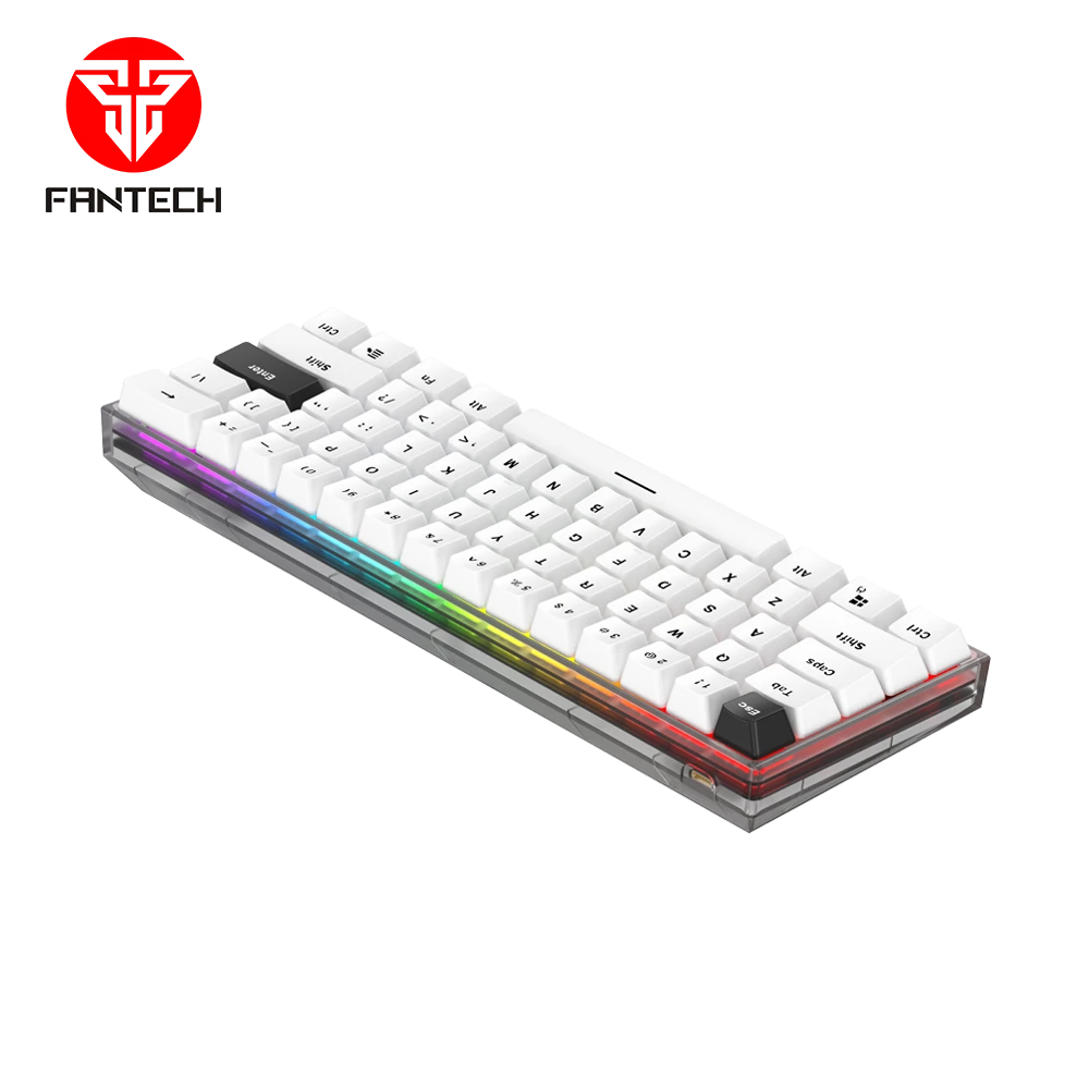 FANTECH MAXFIT61 FROST MK857 WIRELESS RGB SPACE EDITION MECHANICAL KEYBOARD – 3 CONNECTION MODES - WHITE