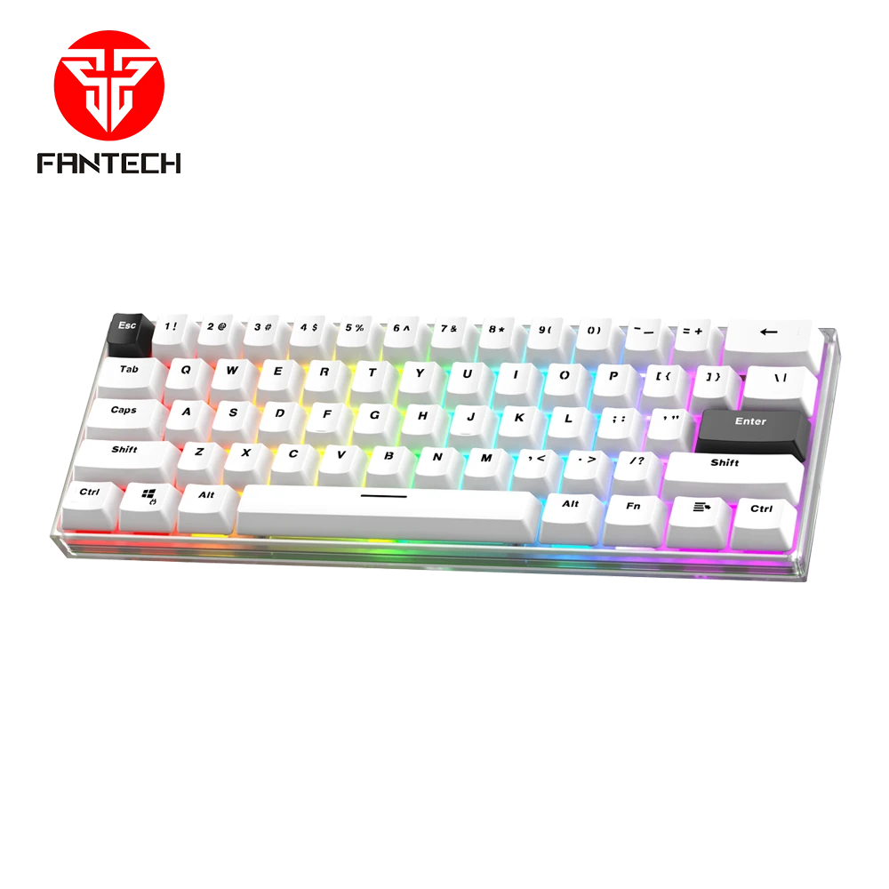 FANTECH MAXFIT61 FROST MK857 WIRELESS RGB SPACE EDITION MECHANICAL KEYBOARD – 3 CONNECTION MODES - WHITE