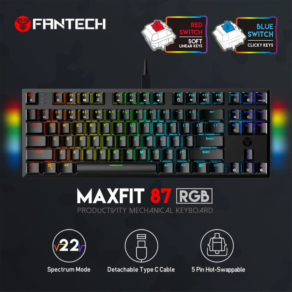 FANTECH MAXFIT87 MK856 RGB MECHANICAL KEYBOARD