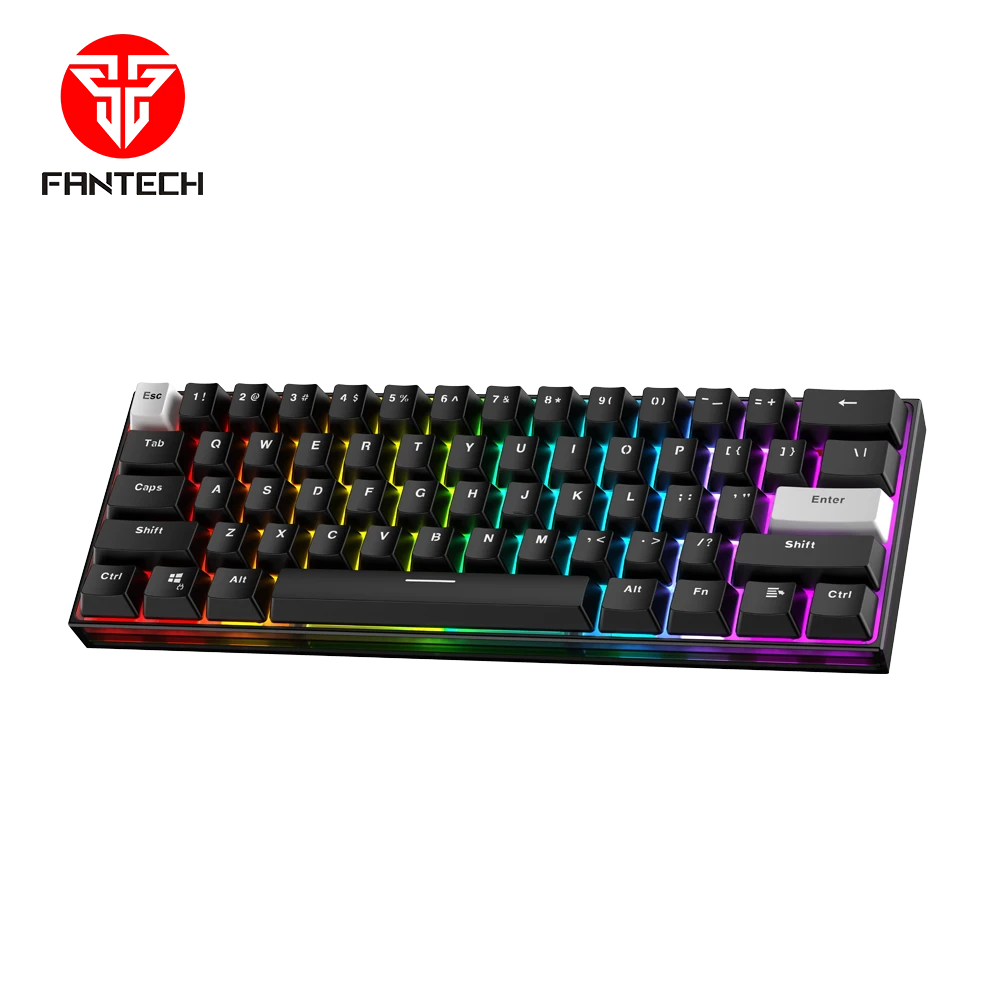 FANTECH MAXFIT61 FROST MK857 WIRELESS RGB MECHANICAL KEYBOARD – 3 CONNECTION MODES - BLACK