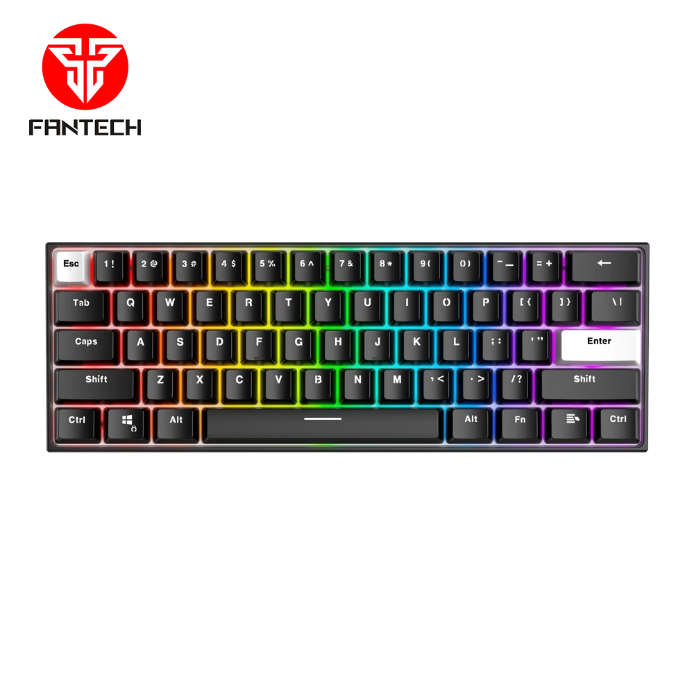 FANTECH MAXFIT61 FROST MK857 WIRELESS RGB MECHANICAL KEYBOARD – 3 CONNECTION MODES - BLACK