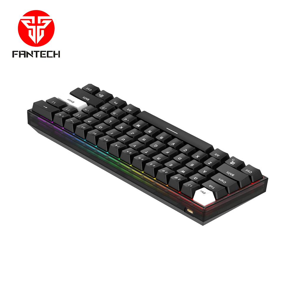 FANTECH MAXFIT61 FROST MK857 WIRELESS RGB MECHANICAL KEYBOARD – 3 CONNECTION MODES - BLACK