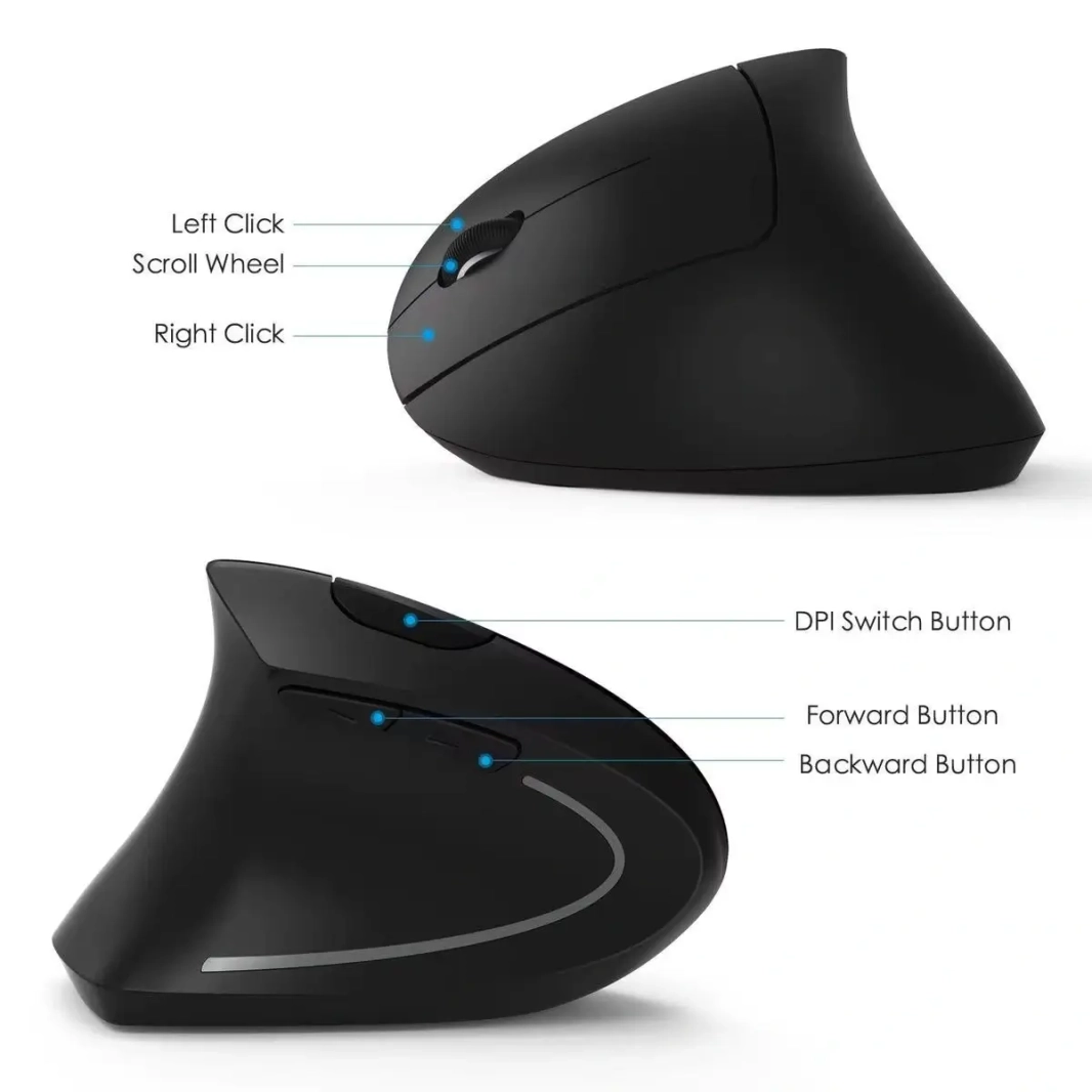 CHYI Ergonomic Vertical Mouse 2.4G Wireless Right Left Hand Computer