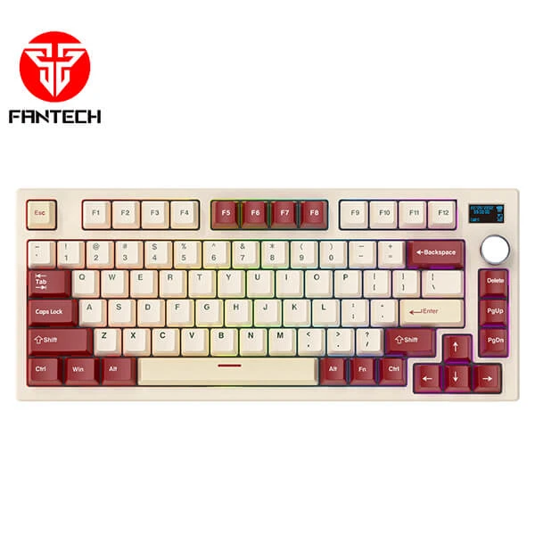 FANTECH MAXFIT81 MK910 VIBE EDITION ROYAL PRINCE RGB Tri-mode Connections Modular Mechanical Gaming Keyboard (PBT KEYCAPS)